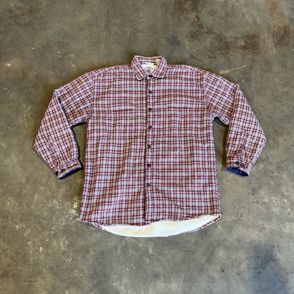 Vintage American Blue Authentics Fleece Lined Red Flannel Shirt